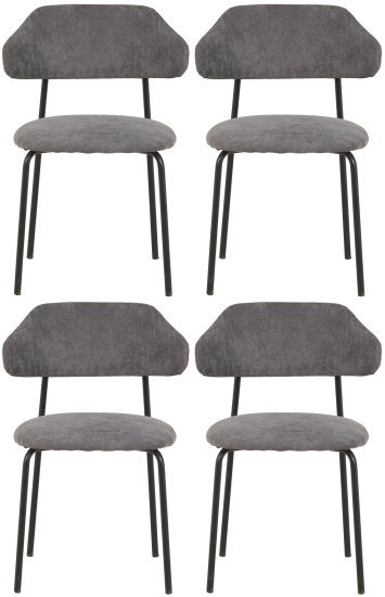 4 כיסאות מרופדים לפינת אוכל דגם DC6131 מבית Step Up - צבע אפור כהה