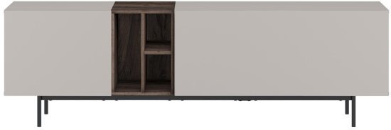 מזנון טלוויזיה מעוצב באורך 180 ס”מ דגם TV4083 מבית Step Up - צבע סהרה בשילוב אגוז