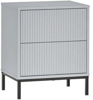 שידת לילה מעוצבת 2 מגירות הדגם NS3074 מבית Step Up - צבע אפור