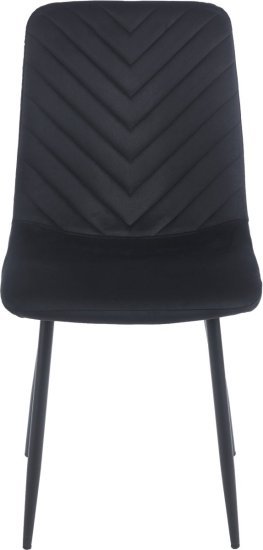 4 כיסאות מרופדים בבד קטיפה לפינת אוכל דגם DC6129 מבית Step Up - צבע שחור