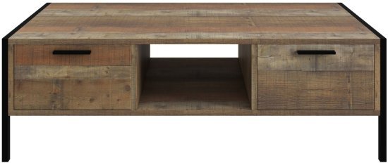 שולחן סלון דגם פסים מבית Ramos - צבע אורן טבעי בשילוב שחור