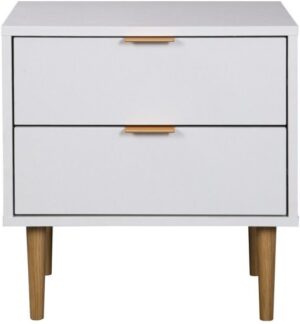 שידת לילה 2 מגירות דגם גאיה מבית Ramos - צבע לבן
