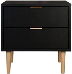 שידת לילה 2 מגירות דגם גאיה מבית Ramos - צבע שחור