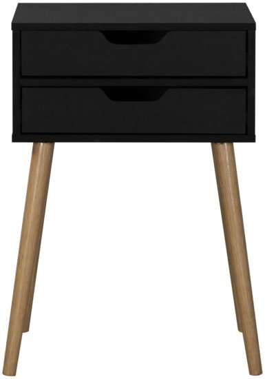 שידת לילה 2 מגירות דגם ליגל מבית Ramos - צבע שחור