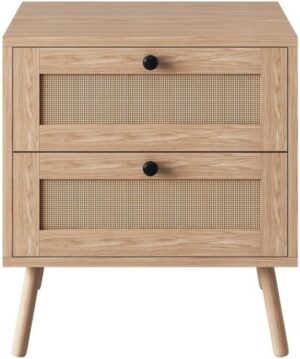 שידת לילה 2 מגירות דגם לנה מבית Ramos - צבע אורן בהיר