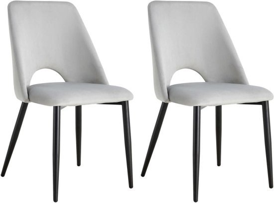 זוג כיסאות לפינת אוכל דגם בנגקוק Ramos - צבע אפור בהיר