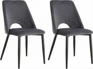 זוג כיסאות לפינת אוכל דגם בנגקוק Ramos - צבע אפור כהה