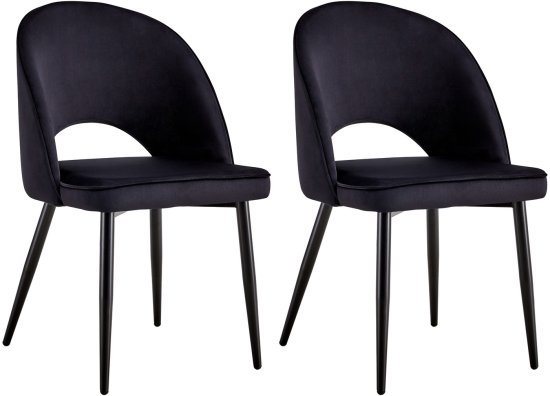 זוג כיסאות לפינת אוכל דגם Ramos Moran - צבע שחור