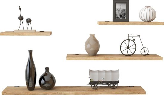 רביעיית מדפים צפים ברוחב 30/40/60 / 90 ס''מ דגם Cords מבית Homax - צבע אלון