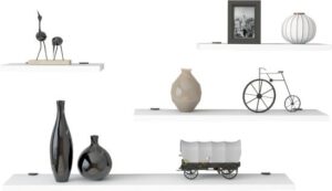 רביעיית מדפים צפים ברוחב 30/40/60 / 90 ס''מ דגם Cords מבית Homax - צבע לבן