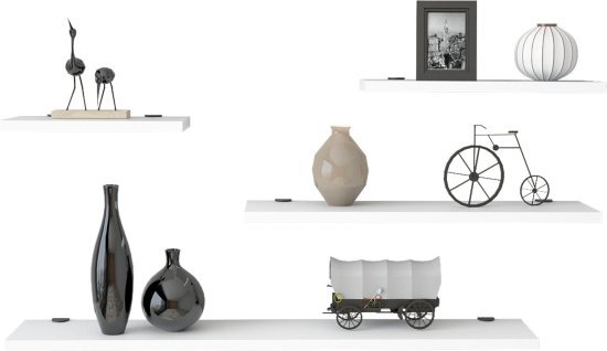 רביעיית מדפים צפים ברוחב 30/40/60 / 90 ס''מ דגם Cords מבית Homax - צבע לבן