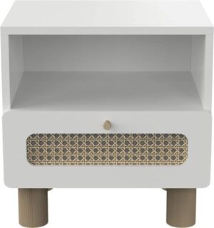 זוג שידות לילה עם מגירה ותא אחסון דגם Ochna מבית Bradex - צבע לבן