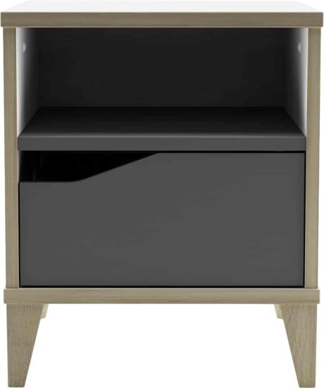 431956_b_1.jpg שידת לילה עם מגירה ותא אחסון דגם Genius מבית Bradex - צבע לבן / אפור