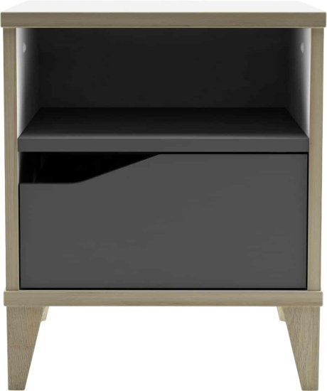 431970_b_1.jpg זוג שידות לילה עם מגירה ותא אחסון דגם Genius מבית Bradex - צבע לבן / אפור