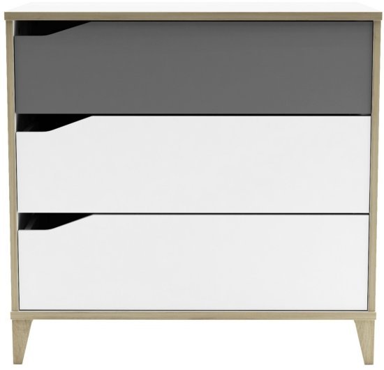 קומודה 3 מגירות דגם Genius מבית Bradex - צבע לבן / אפור