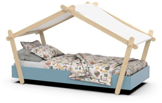 מיטת ילדים מעוצבת בצורת בית – כולל מזרן דגם Lodge מבית Bradex