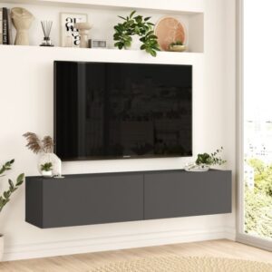 מזנון טלוויזיה צף ברוחב 140 ס''מ דגם Aristo מבית Homax - צבע פחם