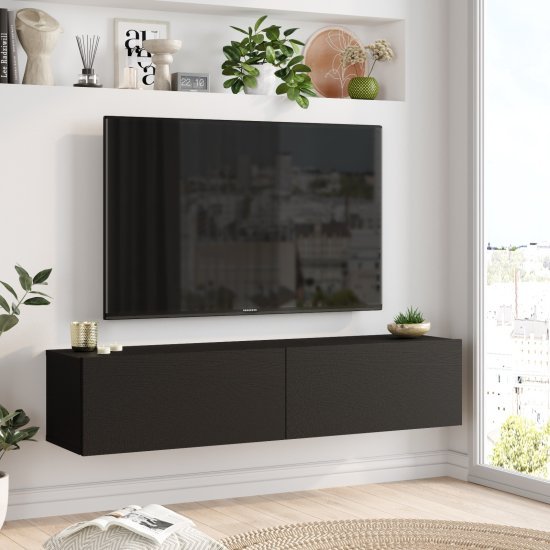 מזנון טלוויזיה צף ברוחב 140 ס''מ דגם Aristo מבית Homax - צבע שחור