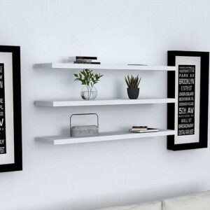 שלישיית מדפים צפים ברוחב 60 ס''מ דגם Boss מבית Homax - צבע לבן