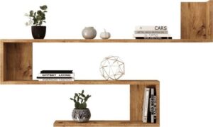 מדף מעוצב 3 מדפים ברוחב 120 ס''מ דגם Willo מבית Homax - צבע אלון