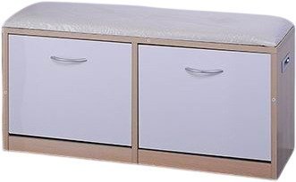 ארון נעליים משולב עם ספסל ברוחב 94 ס''מ דגם David מבית Homax - צבע אלון / לבן