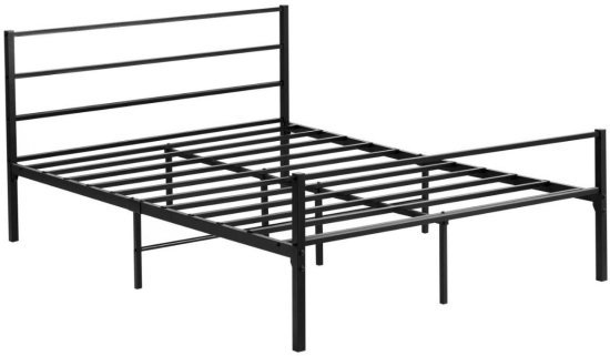 בסיס מיטה זוגית ממתכת 140x190 ס''מ דגם Noya מבית Tudo Design - צבע שחור