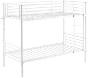 מיטת קומותיים ממתכת 90x190 ס''מ דגם Duet מבית Tudo Design - צבע לבן