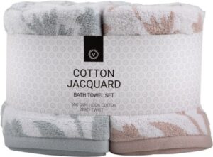 433028_b_1.jpg מארז 4 מגבות (2 גוף + 2 פנים) ג’אקרד 100% כותנה מבית Vardinon - צבע מנטה / אבן