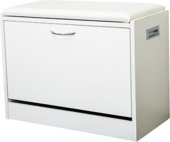 ארון נעליים משולב עם ספסל ברוחב 63 ס''מ דגם Ariel מבית Homax - צבע לבן