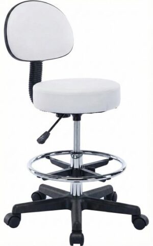 כיסא מטפלים עם משענת מבית המילניום - צבע לבן