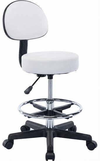 כיסא מטפלים עם משענת מבית המילניום - צבע לבן