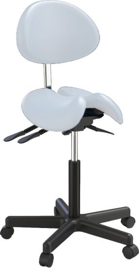 כסא אוכף ארגונומי עם משענת מבית המילניום - צבע לבן