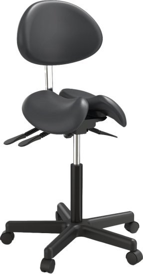 כסא אוכף ארגונומי עם משענת מבית המילניום - צבע שחור