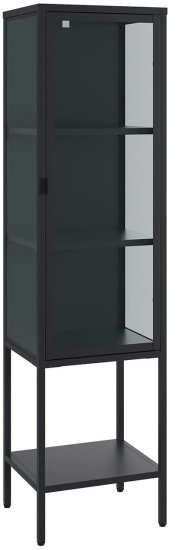 434007_b_1.jpg יחידת מדפים ממתכת בשילוב דלת זכוכית דגם BS210 מבית Step Up - צבע שחור