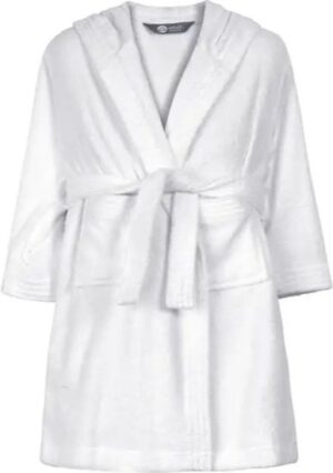 חלוק רחצה לילדים 100% כותנה לגילאי 6-8 דגם דור מבית ערד טקסטיל - צבע לבן