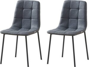 זוג כיסאות מרופדים לפינת אוכל דגם Ron מבית Star Shop - צבע אפור בהיר