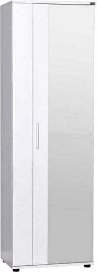 ארון בגדים 2 דלתות 10 מדפים עם מראה 187x60x36 ס''מ דגם Richard מבית Homax - צבע לבן