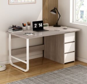 434848_b_1.jpg שולחן מחשב ברוחב 120 ס''מ כולל מגירות דגם RSM-2000 מבית Rosso Italy - צבע אפור / לבן