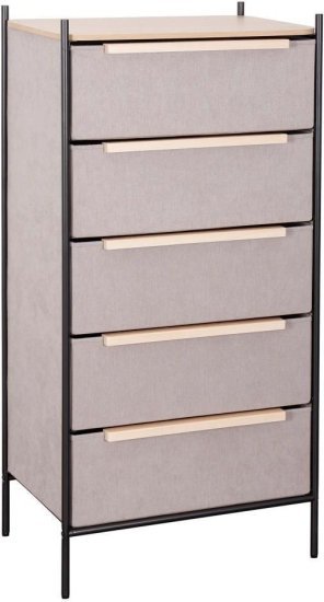 שידה 5 מגירות דגם ערן מבית Ramos - צבע אפור בהיר / אלון בהיר