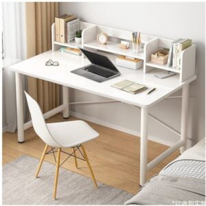 שולחן מחשב ברוחב 120 ס''מ כולל מדפים דגם MSH-10-55 מבית Rosso Italy - צבע לבן