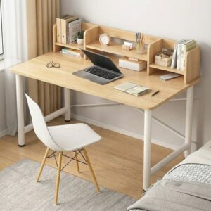 שולחן מחשב ברוחב 120 ס''מ כולל מדפים דגם MSH-10-49 מבית Rosso Italy - צבע עץ