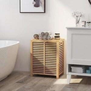 435404_b_1.jpg סל כביסה דקורטיבי מבמבוק עם בד נשלף דגם Diego מבית Ramos - צבע אורן בהיר / אפור כהה