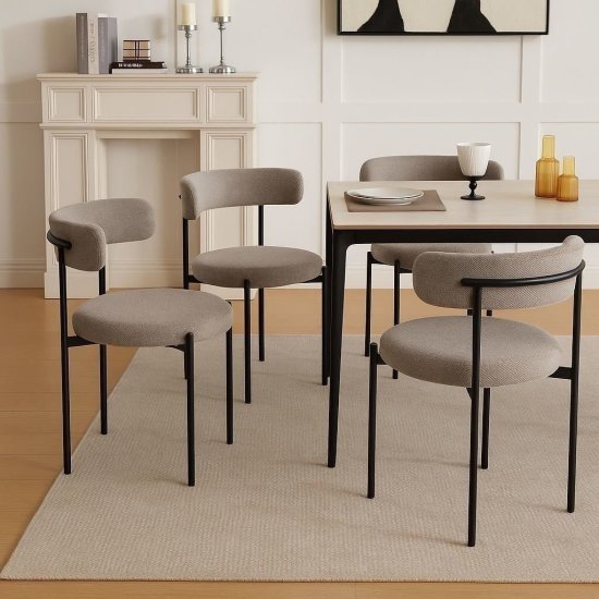 זוג כיסאות לפינת אוכל דגם Oklahoma מבית Ramos - צבע אפור / שחור