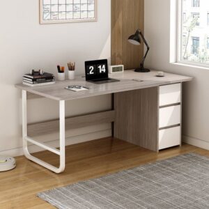 435900_b_1.jpg שולחן מחשב ברוחב 140 ס''מ כולל 3 מגירות דגם RSM-3026 מבית Rosso Italy - צבע אפור