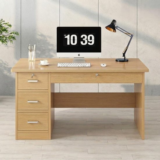 שולחן מחשב ברוחב 100 ס''מ כולל 4 מגירות דגם RSM-3029 מבית Rosso Italy - צבע עץ