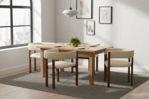 זוג כיסאות לפינת אוכל דגם Boston מבית Ramos - צבע לבן / אלון כהה