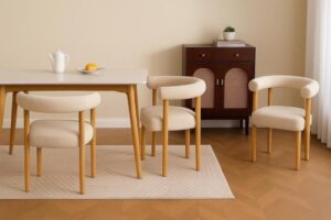 זוג כיסאות לפינת אוכל דגם Michigan מבית Ramos - צבע לבן / אלון בהיר