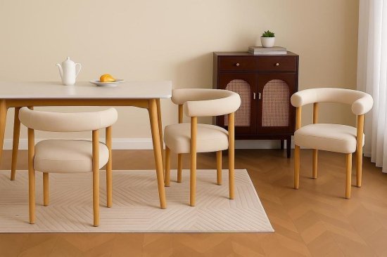 זוג כיסאות לפינת אוכל דגם Michigan מבית Ramos - צבע לבן / אלון בהיר