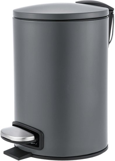 פח דוושה עגול 3 ליטר עם דוושה Aquila - צבע אפור