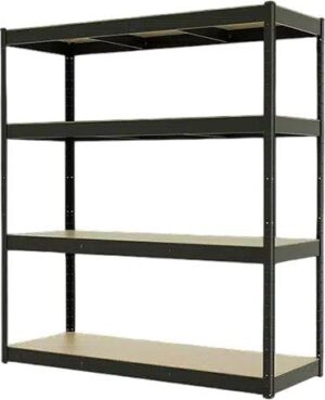 כוננית 4 מדפים עד 300 ק''ג למדף BOLT BLTSTG4301 - צבע שחור